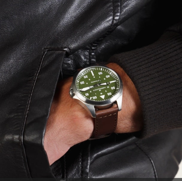 Khaki Aviation Pilot Day Date Auto - H64635560