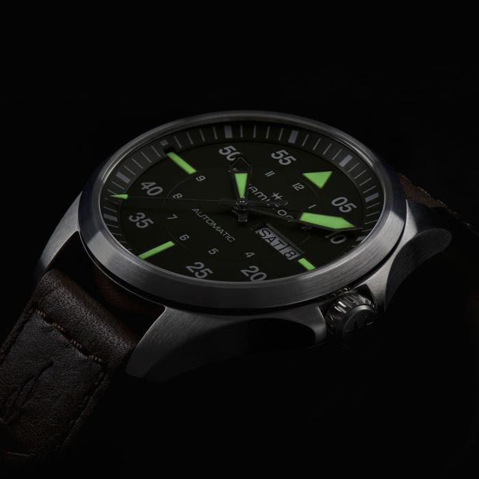 Khaki Aviation Pilot Day Date Auto - H64635560