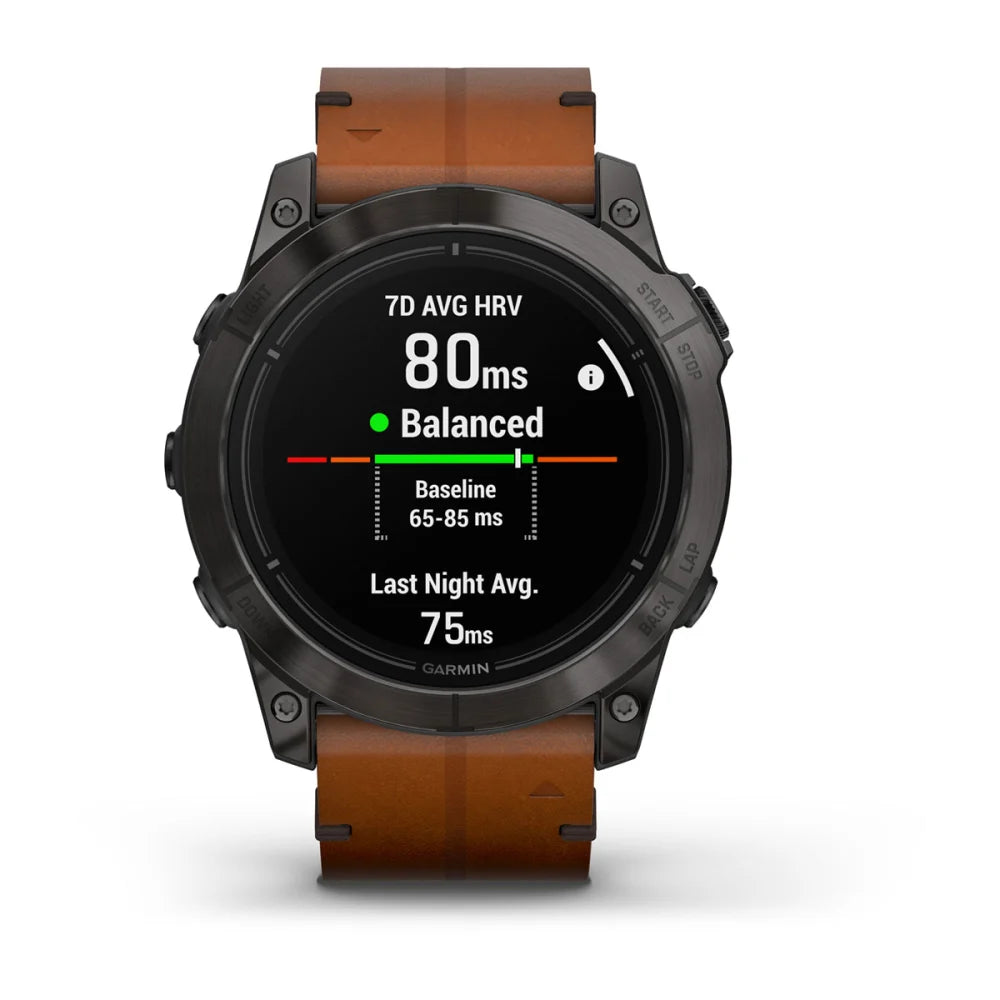 epix™ Pro (Gen 2) - Sapphire Edition - 51 mm - Carbon Gray DLC Titanium con cinturino Chestnut Leather